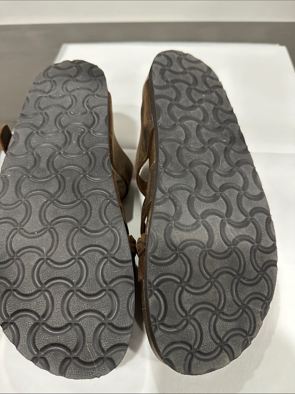 White Mountain Brown Braided Leather Strap Sandals - Picture 3 of 3